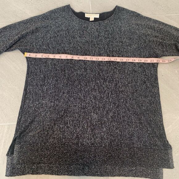 MSRP $99.50 - MICHAEL KORS Long Sleeve Sweater black /silver Size L - Picture 3 of 5
